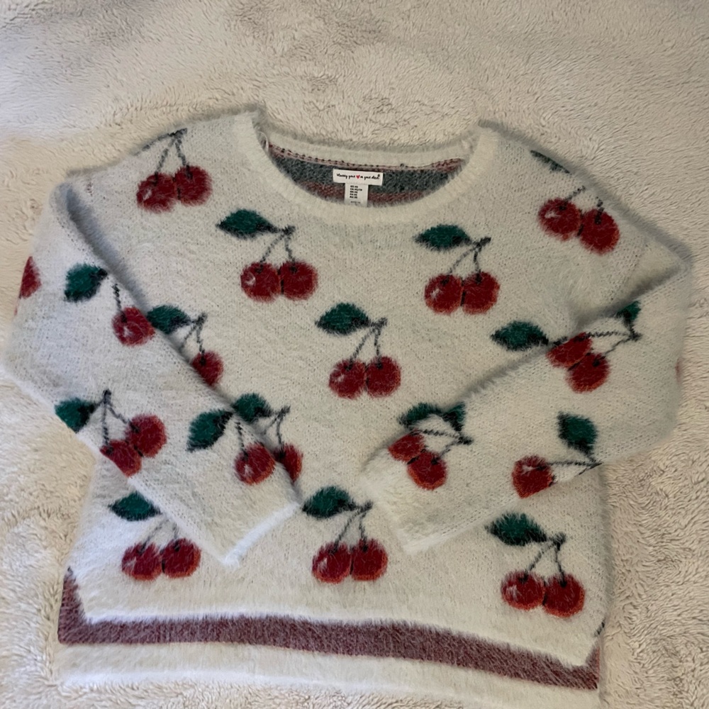 Fuzzy Cherry Sweater